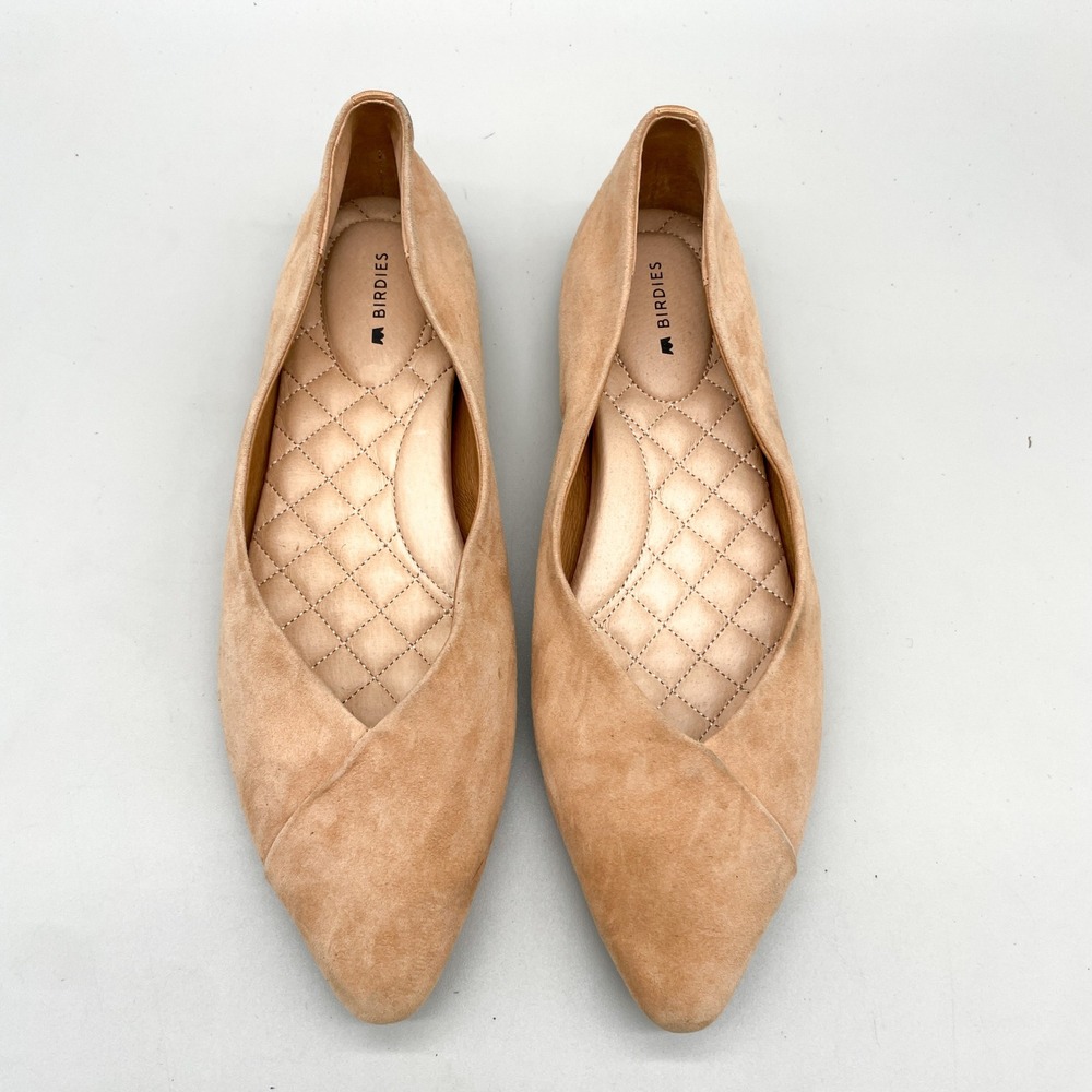 Birdies Womens 7 The Goldfinch Ballet Flats Shoes Tan Suede Office Preppy Chic